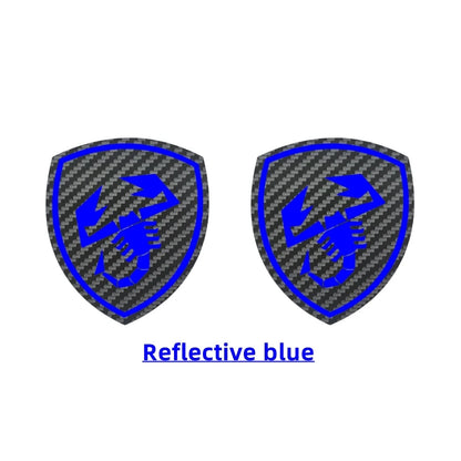 2Pcs Car Center Pillar Decorative Sticker For Fiat 500 500E 500X 500L Abarth 695 Panda Reflective Auto Sport Decor Decal Tuning