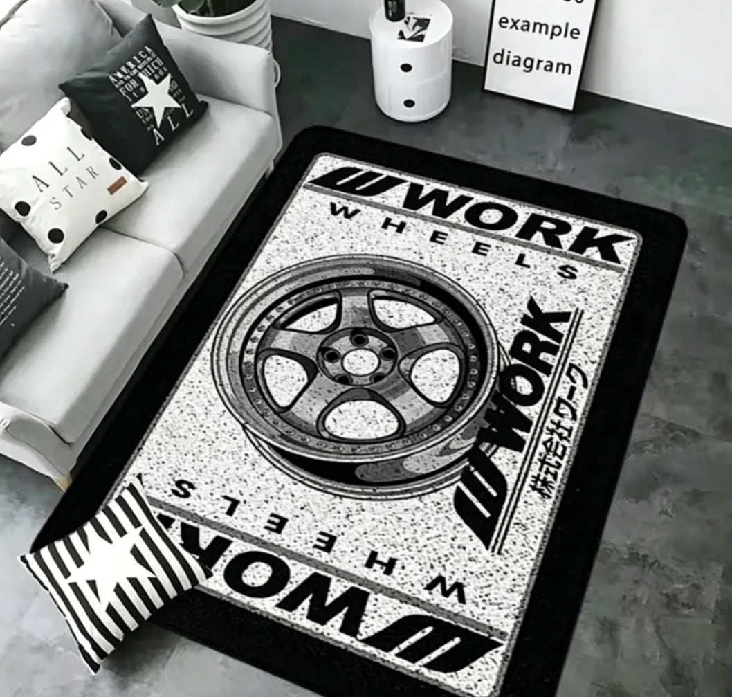 Entrance Doormats Work Wheel Hub - Non-slip Bedroom Mat for Hallway Kitchen Floor Car Boot Carpets Room Decor Bathroom Rugs