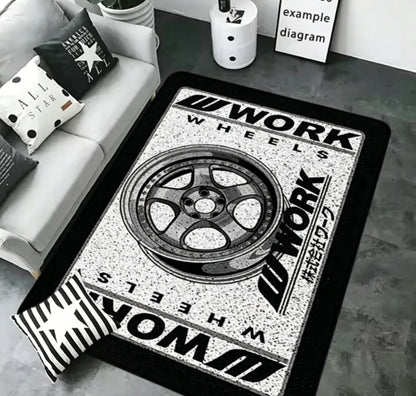Entrance Doormats Work Wheel Hub - Non-slip Bedroom Mat for Hallway Kitchen Floor Car Boot Carpets Room Decor Bathroom Rugs