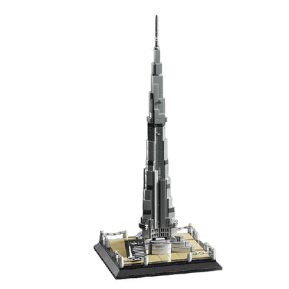 Eiffel Tower Burj Khalifa Grand Mosque of Mecca Buildings Blocks City View World Architecture Brick Model Kit DIY Adults Gift