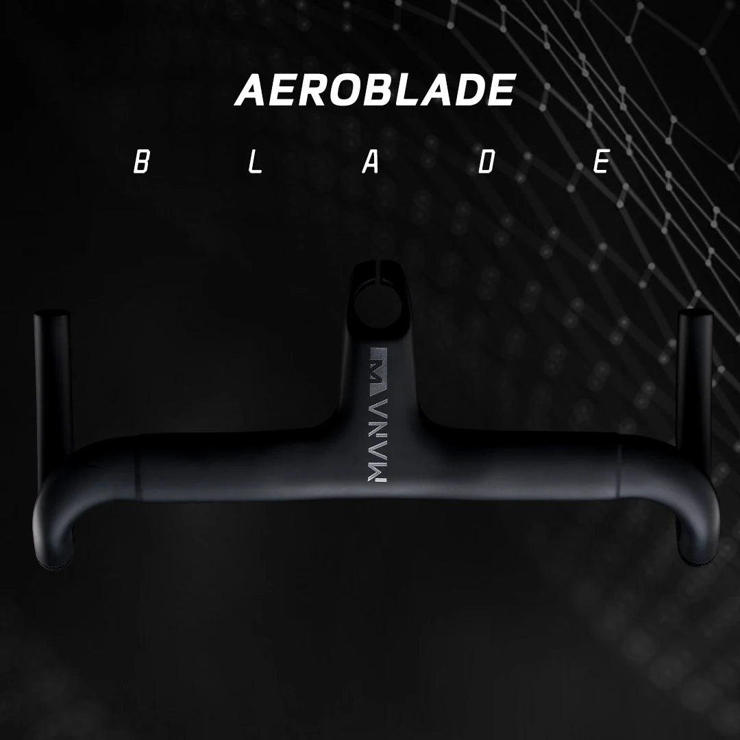 MANA AERO Ultra-Light Carbon Fiber Aero Handlebar - Integrated Cable Routing Superlight Aerodynamic for Road Bike Cycling