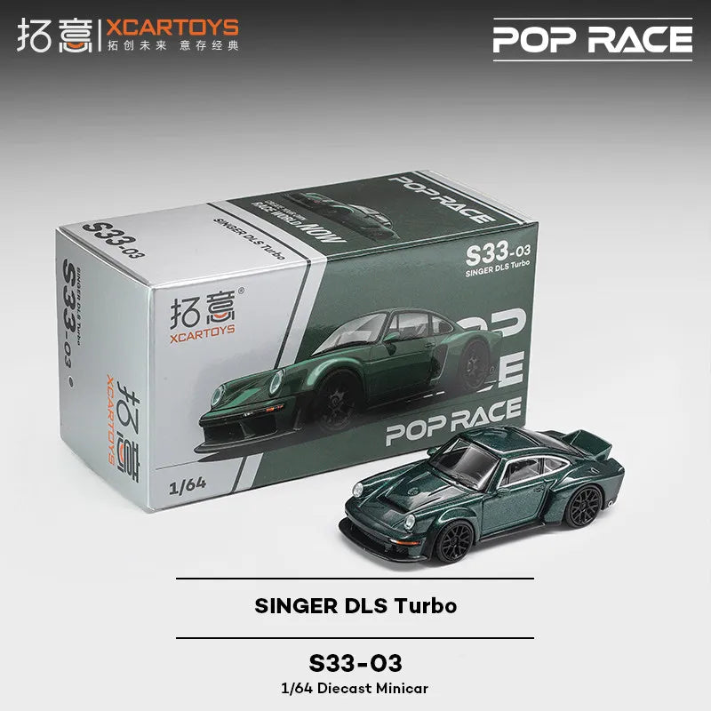 XCARTOYS POP RACE 1/64 Porsche 992 Stinger GTR SINGER 964 SINGER DLS Turbo Study RWB 997 Cars Alloy Diecast Model Kids Toys Boys