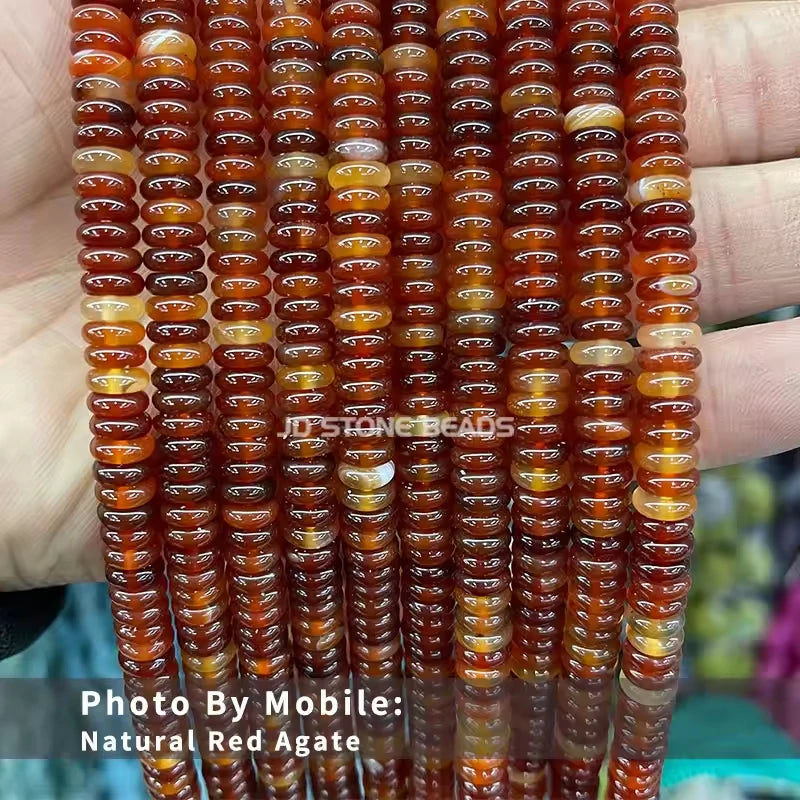 6x2mm Natural Stone Amethyst Pink Quartz Flat Rondelle Bead Smooth Loose Bead for Jewelry Making DIY Bracelet Necklace Accessory