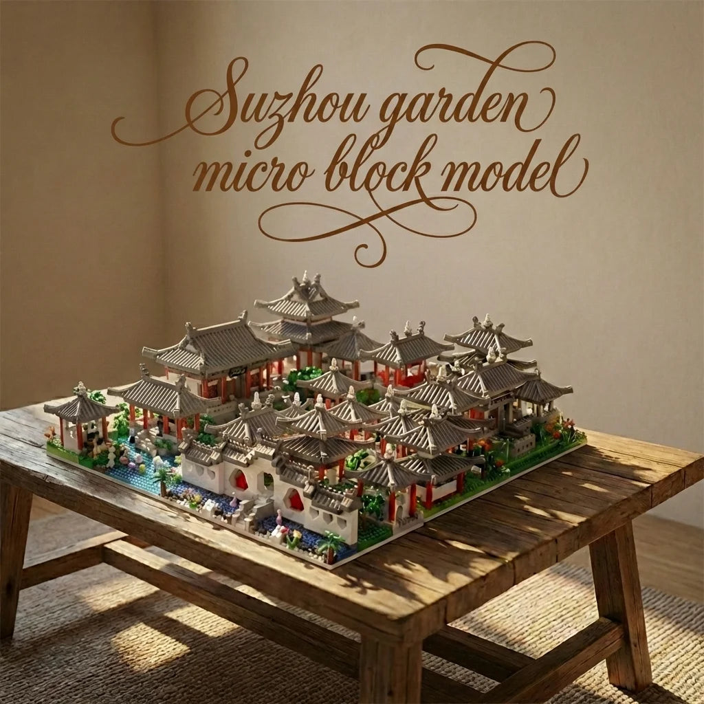 2172PCS Suzhou Garden Building Blocks Chinese Architecture Microparticle Model Educational Toy Christmas Gifts, Birthday Gifts