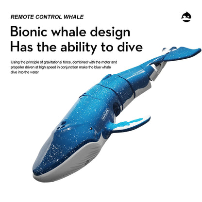 RC Shark 2.4G Remote-Controlled Submersible Simulated Whale Underwater Waterproof Toy Children Toys for Boys Kids Birthday Gifts