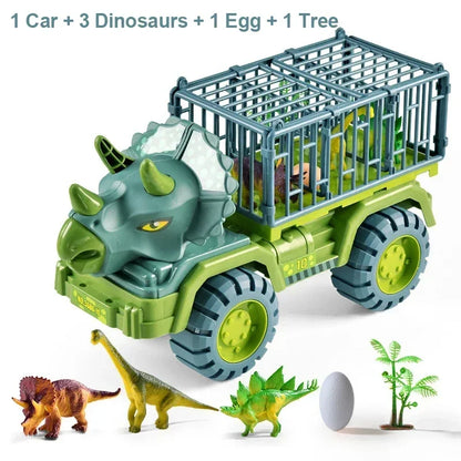Boys Car Toys Dinosaur Truck Transport Carrier Vehicle Dino Animal Model Tyrannosaurus Rex Truck Game Children Birthday Gifts