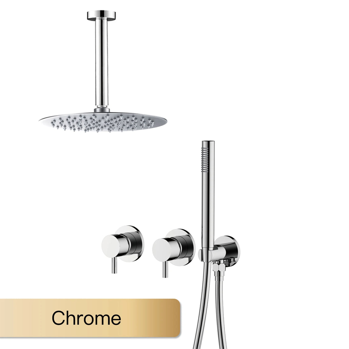 AITANA Minimalist Bathroom Brushed Nickel Shower System Wall-Mounted Modern Embedded Dual Function Rainfall And Handheld Brass