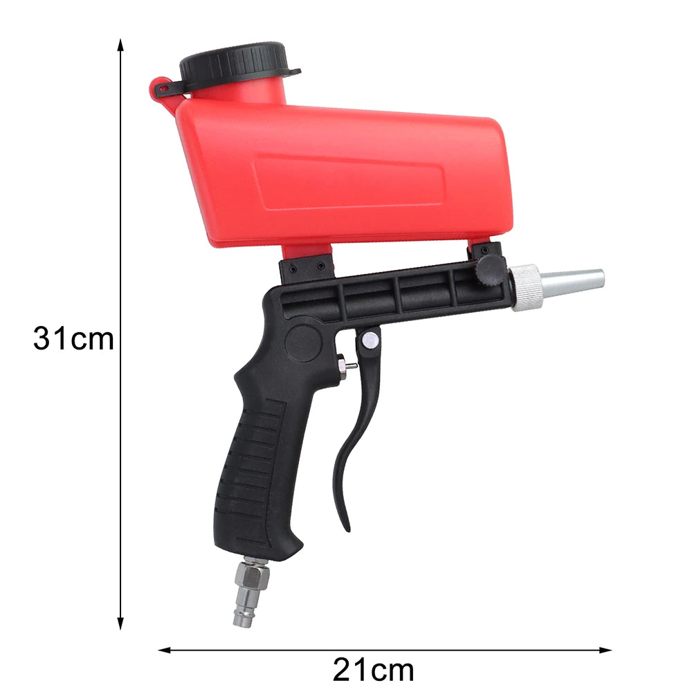 90PSI Portable Gravity Sandblasting Gun Pneumatic Rust Blasting Device Small Sand Blasting Machine Adjustable Pneumatic Sandblas