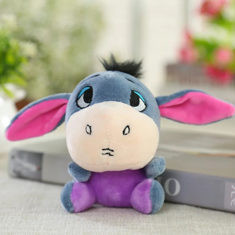12cm Winnie the Pooh Bear Tiger Pig Anime Cute Cartoon Plush Dolls Toys Keychain Pendant Room Decoration Kids Birthday Gift