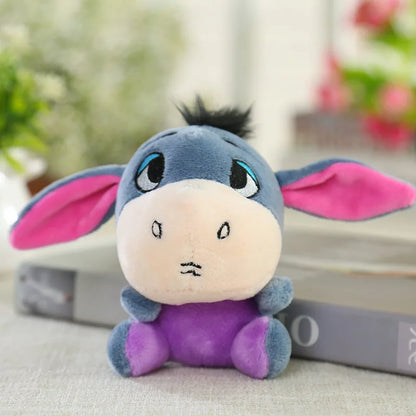 12cm Winnie the Pooh Bear Tiger Pig Anime Cute Cartoon Plush Dolls Toys Keychain Pendant Room Decoration Kids Birthday Gift