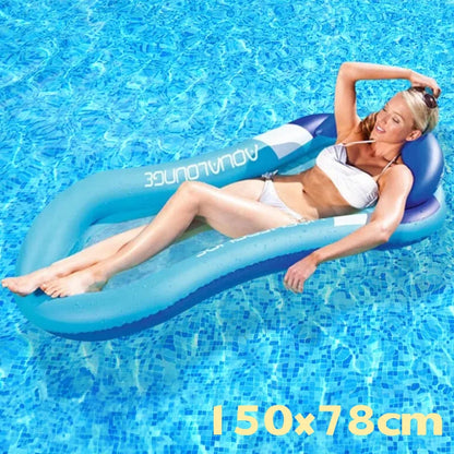 Foldable Inflatable Floating Pillow Water Hammock Float Lounger Pool Chair Drifter Swim Air Exercise Saddle Recliner Bed Mattre