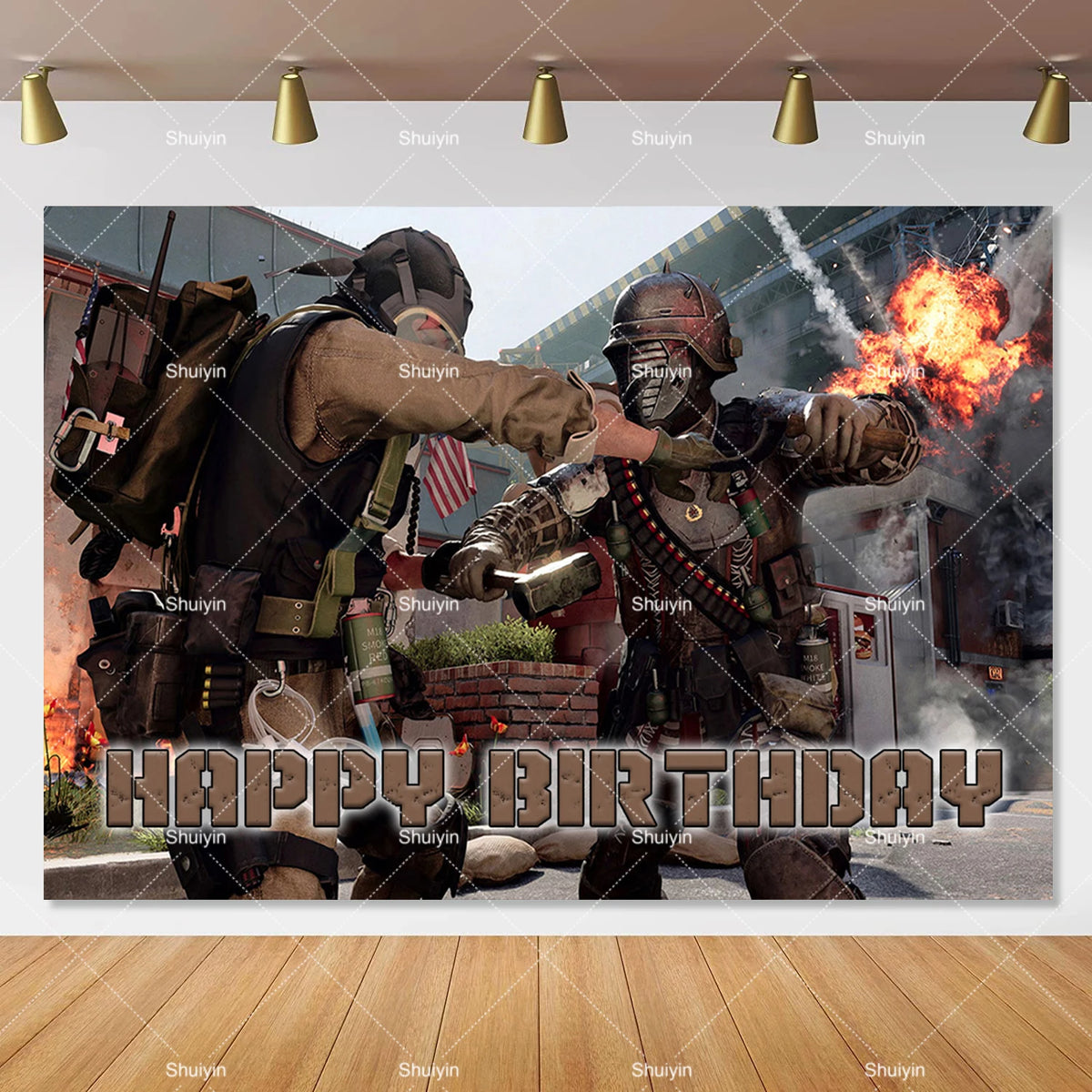 Call of Duty Theme Backdrop Kids Birthday Decorations Party Supplies Banner Poster Stimulating Game Boys Favor Gifts Photo Props