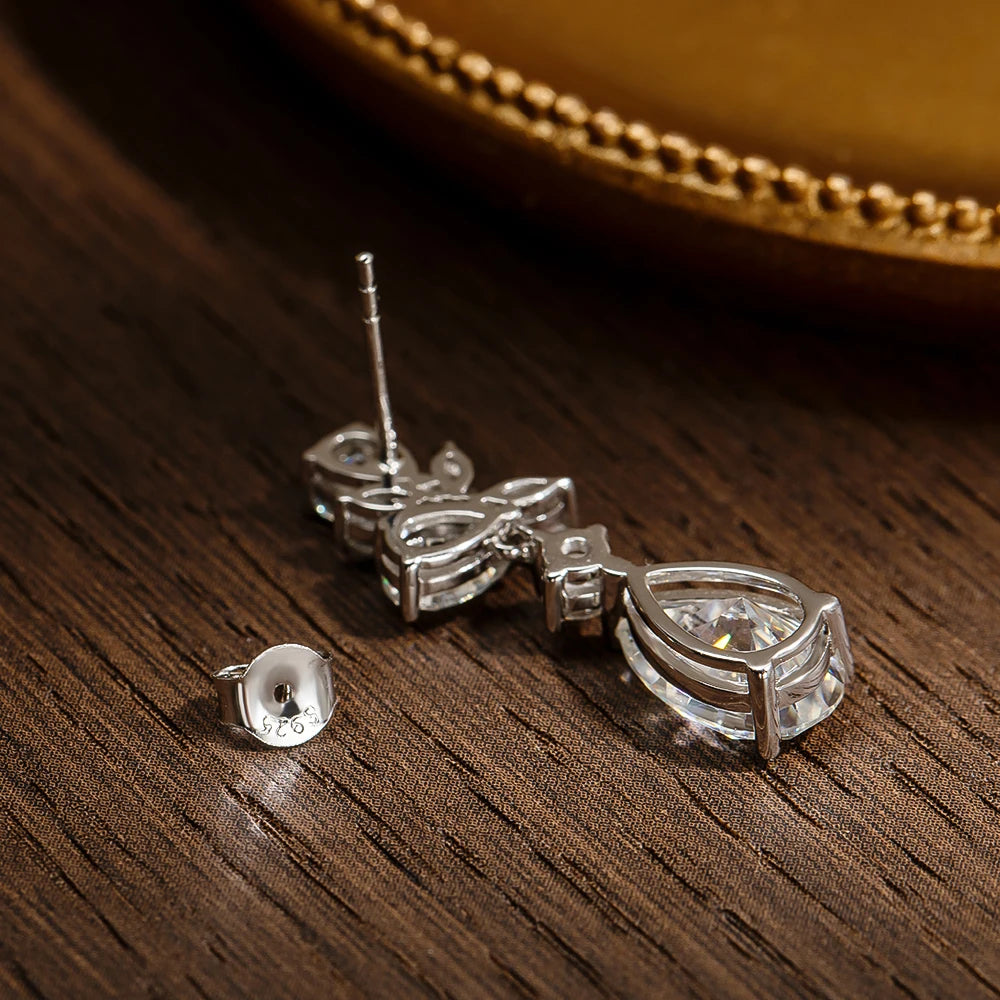 KNOBSPIN All Moissanite Earrings for Women Wedding Party Luxury Earring Jewelry s925 Sterling Sliver Plated 18k Gold Ear Stud
