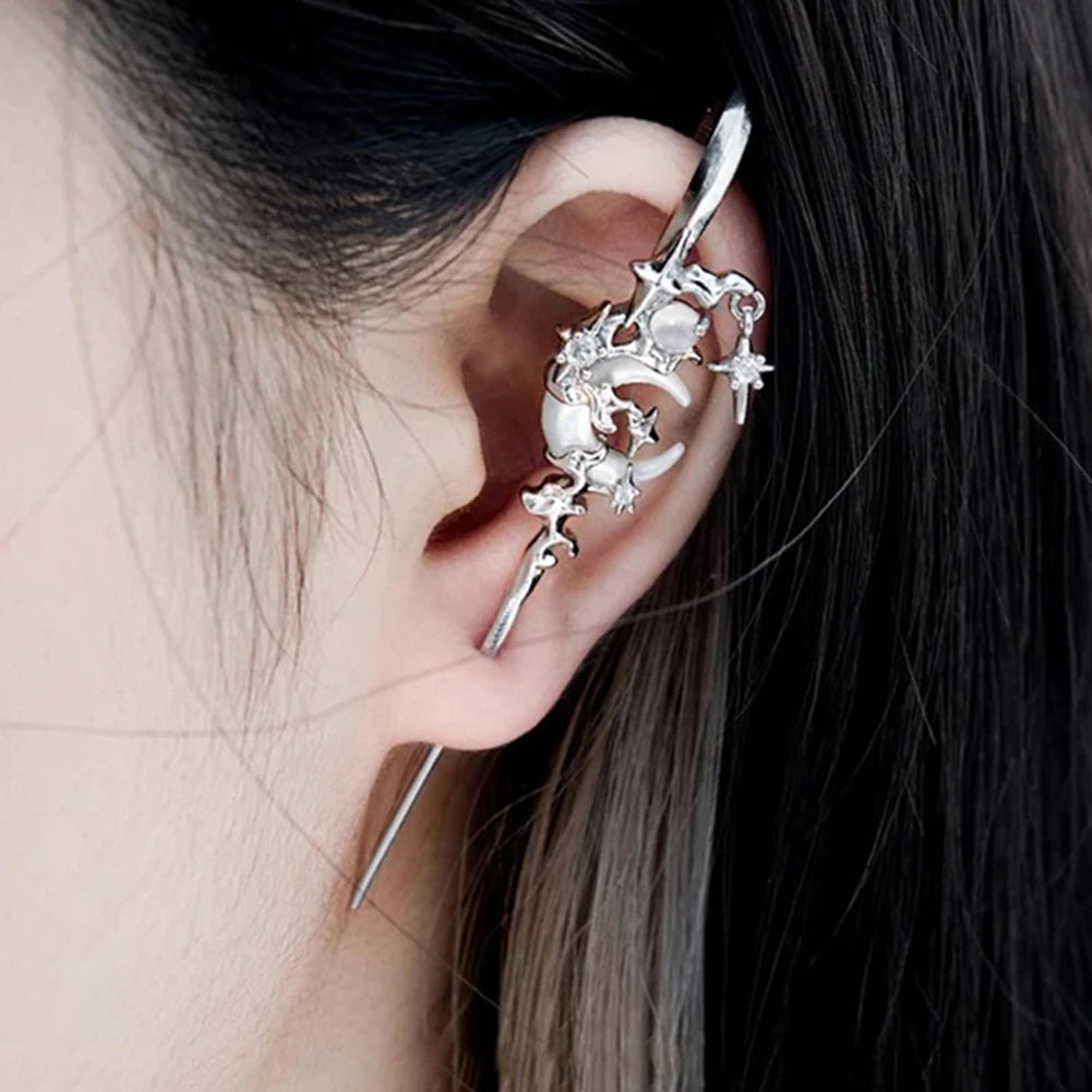 Fashion Charming Ear Jewelry Delicate Moon Ear Hook Piercing Earring Hooks For Women Wedding Birthday Daily Jewelry Accessories