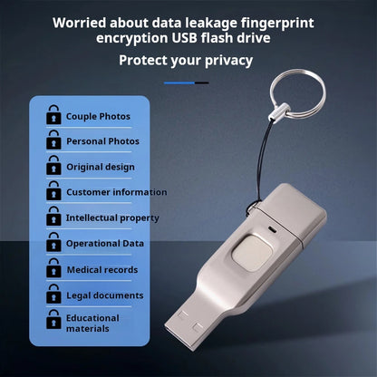 Fingerprint encrypted USB flash drive storage portable memory High-Speed memory stick Thumb drive external hard drive disk
