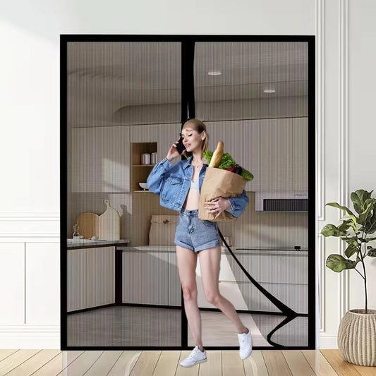 Black Strong Magnetic Door Screen Mosquito Net  Mesh Fibreglass Gauze Insect Suitable Outdoor and Indoor Use