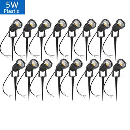 5W 10W 15W Outdoor Waterprof IP65 220V110V12V24V Spike Garden Path Green Spotlights Landscape Garden Warm White LED Lawn Lamp