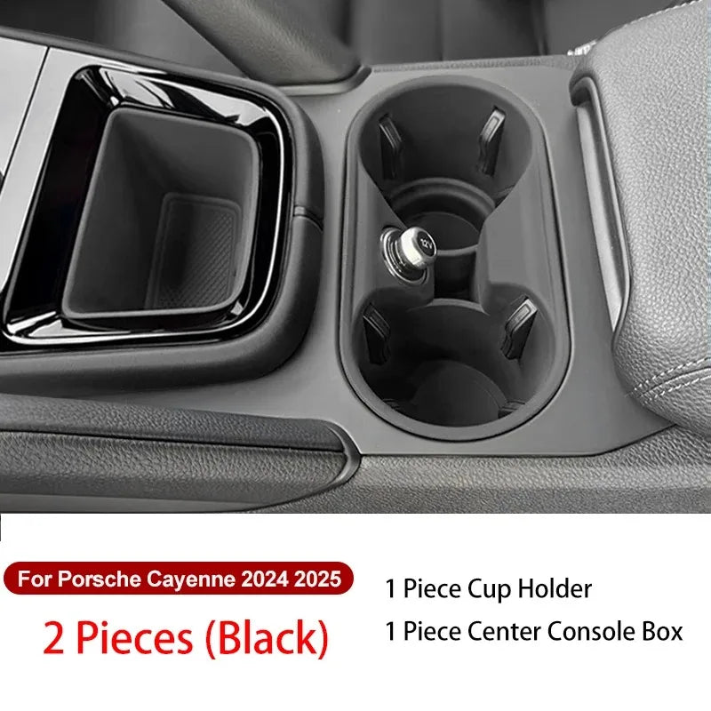 For Porsche Cayenne 2024 -2026 Silicone Car Cup Holder Center Console Organizer Anti Spill- Drink Holder Insert Auto Accessories