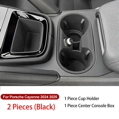 For Porsche Cayenne 2024 -2026 Silicone Car Cup Holder Center Console Organizer Anti Spill- Drink Holder Insert Auto Accessories