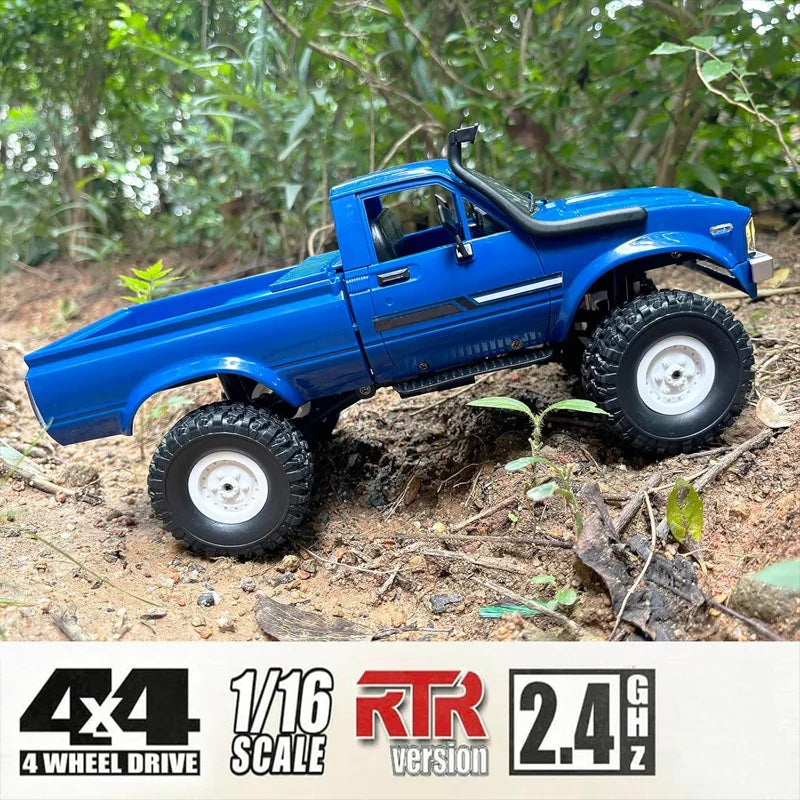 1:16 WPL-C24 RC Off-Road Climbing Truck 4WD All Terrain Remote Control Pickup Car High Torque Motor Electric Hobby Toy Boy Gifts