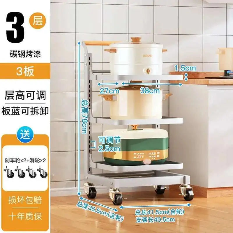 Light Luxury Metal Kitchen Trolleys Creative Storage Cart Modern Home Furniture Floor Multi-layer Fruit Vegetable Snacks Shelf
