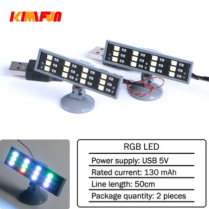 2pcs Building Blocks Universal DIY LED Lighting RGB Bricks MOC Toy with USB Port Colorful White Warm Spotlights Kit For LEGO