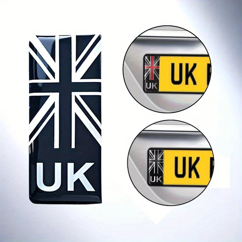 2pcs UK Flag Union GB England Sticker Emblem License Number Plate Sticker Decal Badge Road United Kingdom Union Flag Sticker