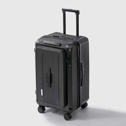 KLQDZMS Luggage Cart Style Travel Bag 20"24"26"28 Inch Large Capacity Trolley Case Women Boarding Box Men's with Wheels Suitcase