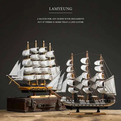 Gift Pirate Ship Model Saig Realistic Miniature In Wood, Marine Decoration Accessories, Modern Arts, Office, Home Decoration