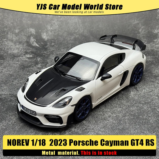 NOREV 1/18 scale New 2023 Porsche Cayman GT4 RS Metal diecast model Car Sports car model Static display Holiday gift collection