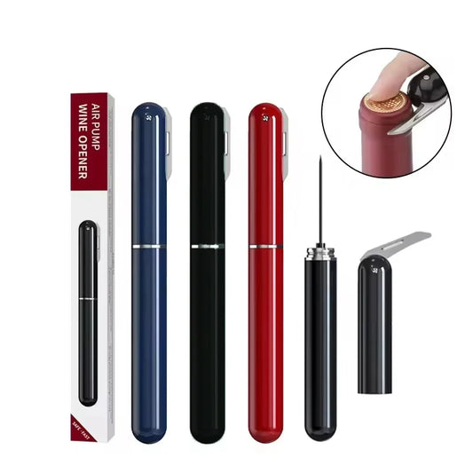 Air Pump Wine Bottle Opener Portable Pen Shape Stainless Steel Pin Air Pressure Red Wine Corkscrew Kitchen Tools Bar Accessories