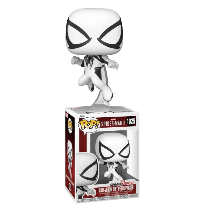 Original Funko Pop 1025 Marvel Spider‑Man 2 GamerVerse Anti‑Venom Suit Peter Parker Figure Collectible Model Toy Ornament Gift