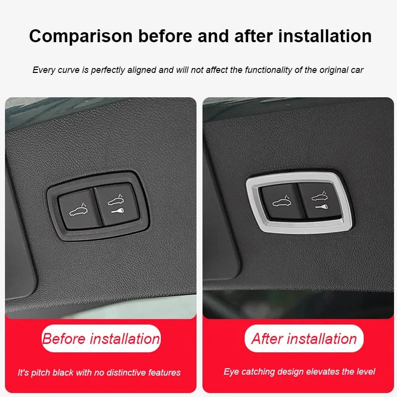 Car Trunk Switch Button Trim Frame Sticker For Porsche Cayenne Macan Panamera 2013 2014-2016 2018 2019 2020 2021 2022 2023 2024
