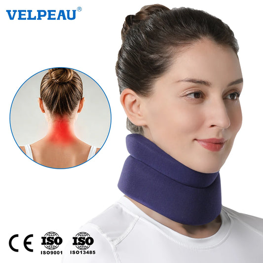 VELPEAU Neck Brace for Neck Support, Pain Relief and Spine Pressure, Adjustable Foam Cervical Collar for Snoozing Sleep Apnea