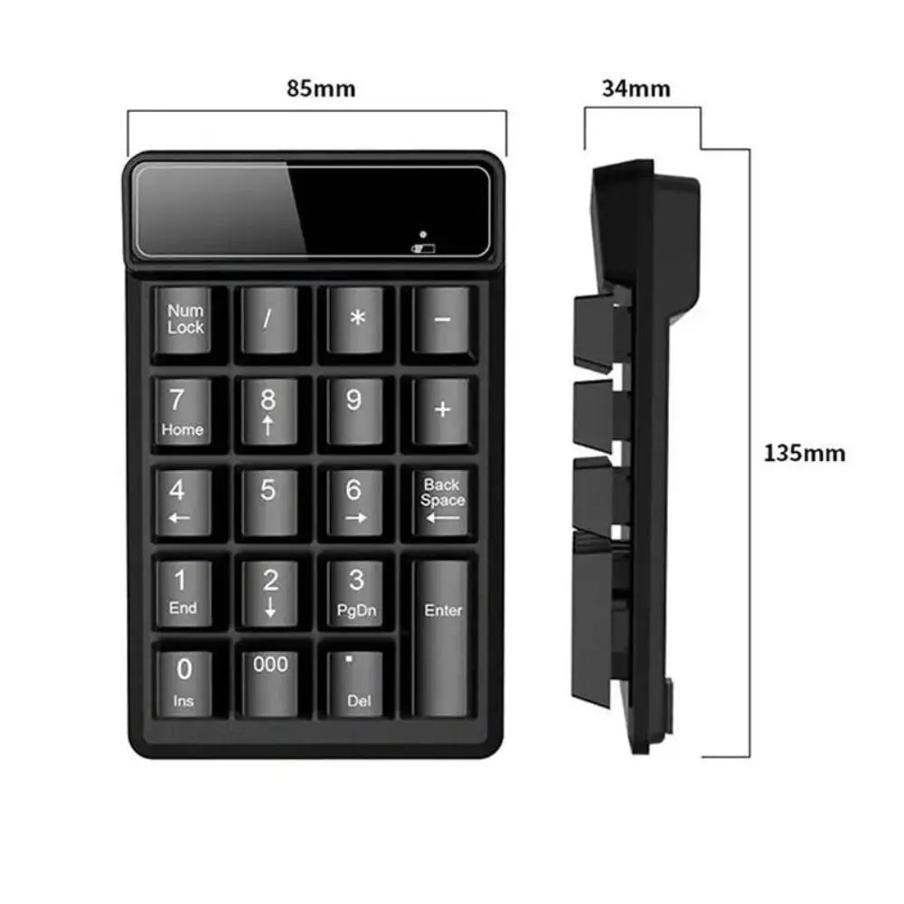 New 2.4GHz Wireless Wired Keyboard Bluetooth Mini USB Numeric Keypad Numpad Receiver Floating Key 19 Keys Number Pad
