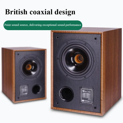 CX60 6.5-inch Passive Coaxial Bookshelf Speaker 150W Output Power 2-Way Crossover Wooden Home HIFI Stereo Passive Speaker
