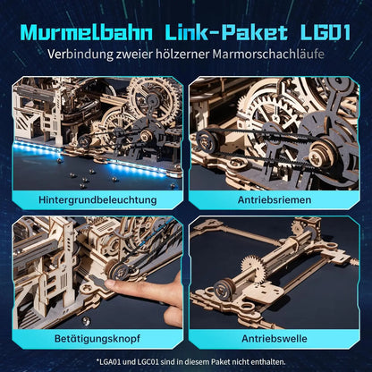 Robotime Marble Track Connecting Component Kit for Marble Night City and Marble Spaceport Marble Run Link Pack for Adult