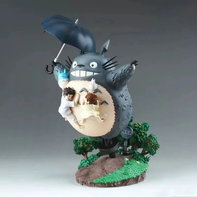 Hayao Miyazaki Animel Peripheral Totoro Figurine Desktop Ornaments 19cm PVC Action Figure Statue Model Cute GK Birthday Gifts