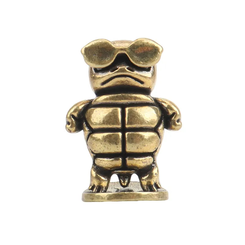 3cm Solid Brass Pokémon Crafts Anime Mini Figurines Charizard Blastoise Dragonite Bulbasaur Cubone Metal Statue Desktop Decor