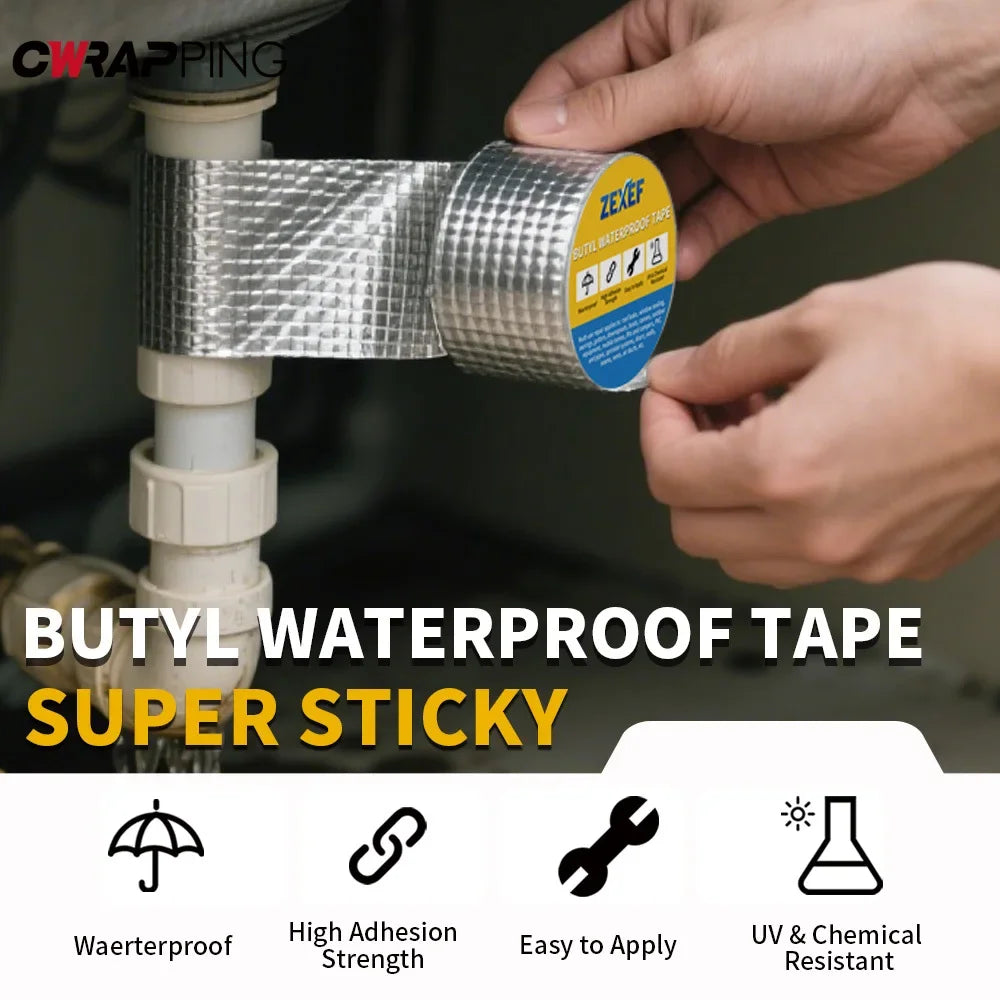 Self-adhesive Butyl Sealing Tapes Waterproof High Temperature Resistance Aluminum Thicken Butyl Tape for Home Car Accessories