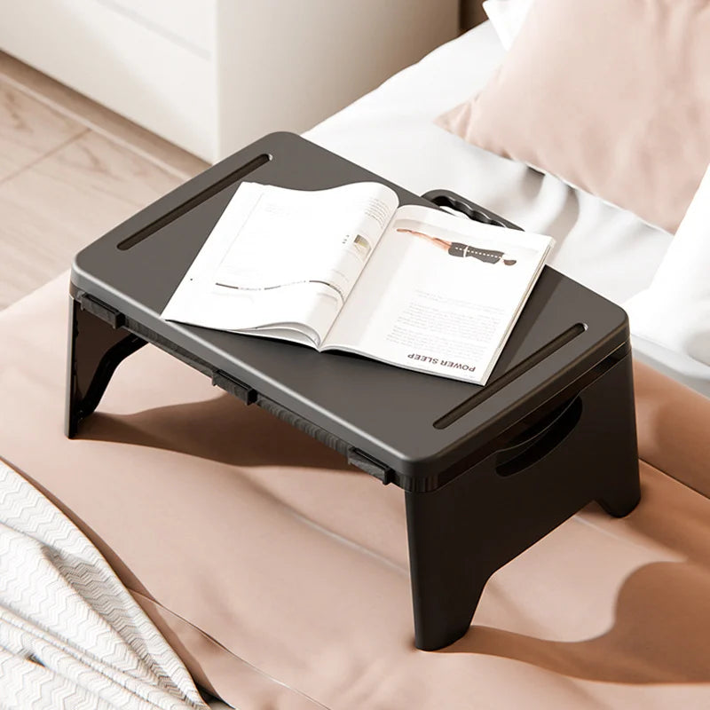 Folding Lap Desk with Storage Dividers - Sturdy Laptop Tray & Serving Desk, Portable Bed Table with Organizer Compartments
