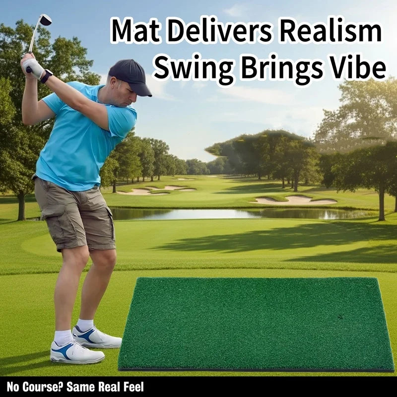 Golf Swing Practice Mat Outdoor / Indoor Hitting Pad Golf Training Aids Chipping Artificial Turf Carpet for Office Home Exercise