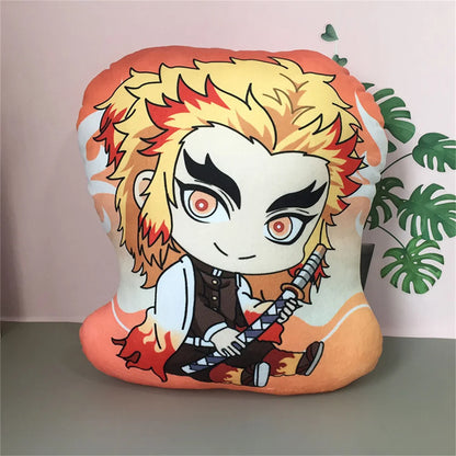 Demon Slayer 10cm Pillow Keychain Boys Girls Creative Charm Bag Pendant Children Toys Cartoon Plush Keychain Memorial Gift
