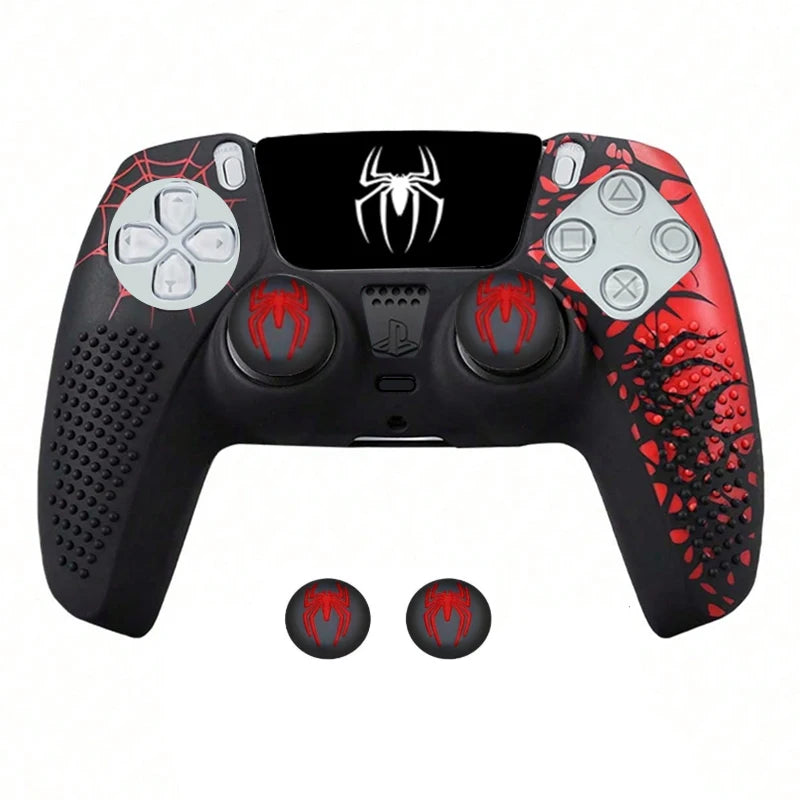Anti-Slip Silicone PS5 Controller Cover Case Protective Skin with Thumb Grip Cap Sticker Compatible with PS5 Gaming Controller