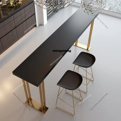 R Nordic Style Light Luxury Bar Tables Solid Wood Lean Against The Wall Coffee Shop Domestic Bar Tables Side Furniture Mesa