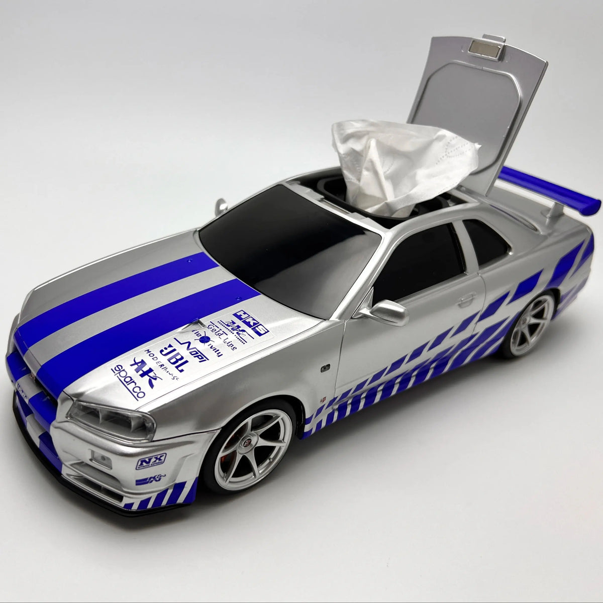 1/16 Skyline GTR34 Car Model Tissue Case - Automotive Style Interior Organizer