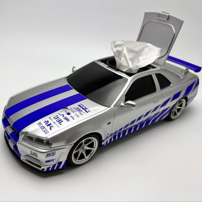 1/16 Skyline GTR34 Car Model Tissue Case - Automotive Style Interior Organizer