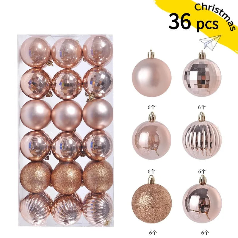 36p Christmas Alien Ball Pendant Christmas Tree Decoration Pendant Set Christmas Ball Festival Decoration Scene Arrangement