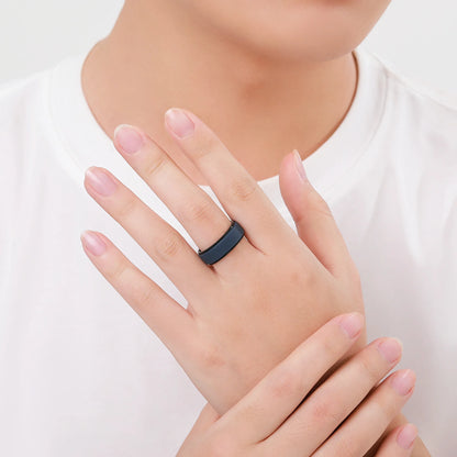 7Pcs Colorful Silicone Rings for Men, 8mm Wide Rubber Wedding Bands, Soft Breathable Hypoallergenic Rings, US Size 7-15