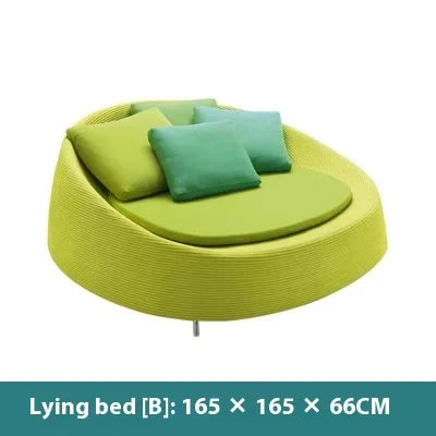 ！@Nordic Luxury Modern Fabric Rattan Furniture Set Creative Lazy Chair Outdoor Courtyard Living Room Hotel